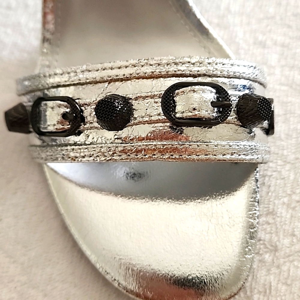 Steve Madden Precious Silver Embellished Women's Heeled Sandals. Size 9.5 - Picture 11 of 13